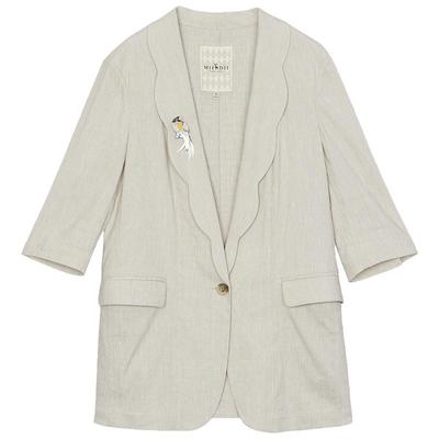 谜底一粒扣西服外套女年夏新品通勤风百搭宽松西装242MW0648