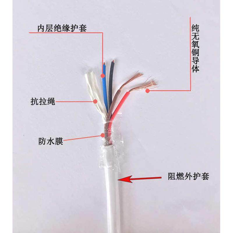 铜芯信号线软芯控制线监控RVV2芯/3/4/5/6/7/8芯x0.5/0.75/1平方