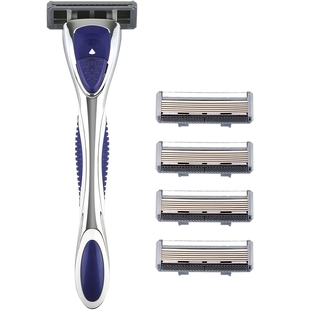 friday手动剃须刀男士老式刮胡刀金刚石镀层6+1层刀架刀头刀片套