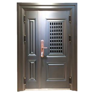 定制甲级防盗锌合金门农村自建房进户大门烤漆透气防蚊通风门中门