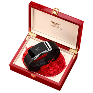 七匹狼男士真皮腰带2026新款自动扣纯牛皮皮带高档送老公礼物裤带