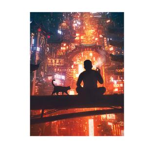 街道风景背景布ins挂布宿舍床边画布卧室床头直播墙上装饰挂毯