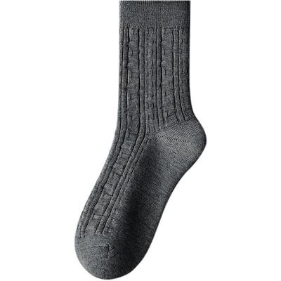 羊毛抑菌防臭中筒袜红豆男