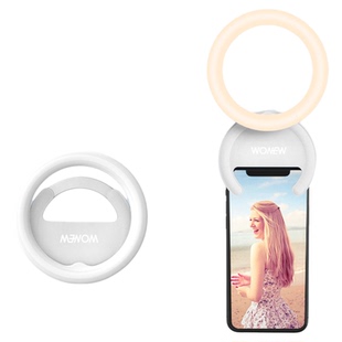 wonew七彩蜗牛手机自拍补光灯口袋灯直播自拍拍摄环型灯补光拍照摄影美颜柔光灯神器高亮夹子直播补光灯