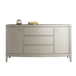 美式轻奢实木餐边柜酒柜后现代香槟色客厅储物柜入室玄关柜装饰柜