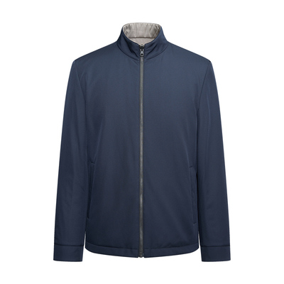 堡尼秋冬新品商务立领双面穿短款夹克净色休闲修身茄克FQ667301B