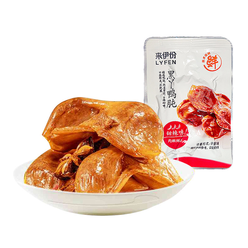 来伊份鸭肫500g香辣原味鸭胗鸭肉