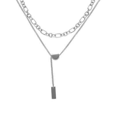 Aviho甜酷叠戴项链方牌吊坠