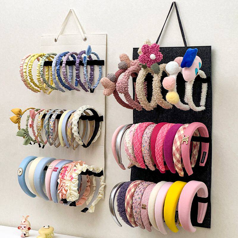 发箍收纳神器壁挂大容量上墙儿童发箍饰品挂袋家用眼镜发饰展示架