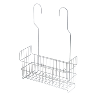 霜山浴室置物架免打孔304不锈钢花洒挂架卫生间沐浴露挂篮收纳篮