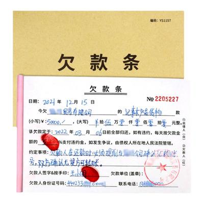 欠款条疯狂森林借款清单货款单据