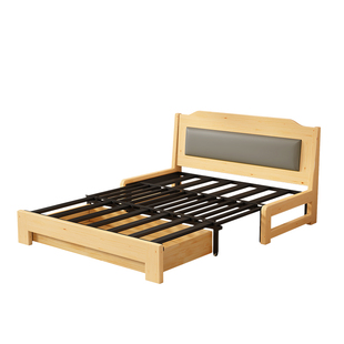 实木沙发床折叠两用小户型客厅书房带储物单人双人可伸缩抽拉床