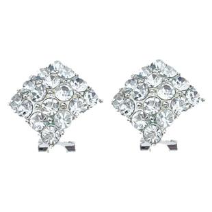 水钻耳环超闪钻四方来财银针耳钉女2025新款气质百搭耳环方形耳饰