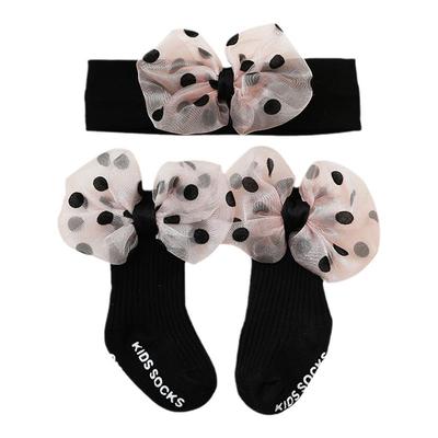 韩版公主婴儿袜子发带2岁满月