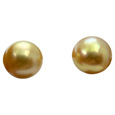 天然海水金珠耳钉18K金女高级感浓金南洋金珠耳饰新品爆款耳环