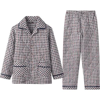 纯棉三层加厚夹棉冬季男睡衣棉袄