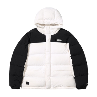 MISHKA大眼球美式高街潮牌冬季面包服短款90白鸭绒连帽羽绒服