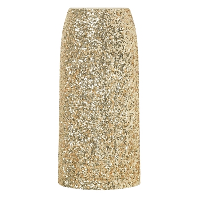 IDPAN女装冬季新款时尚精致通勤直筒显瘦浪漫礼服珠片半身裙