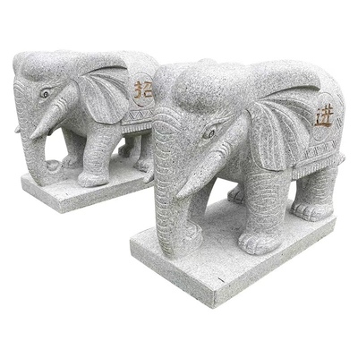 镇宅摆件一对石头公母石雕