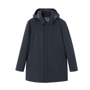 【三防】金利来2025秋冬新款男士羽绒服抑菌鹅绒中长可拆卸帽外套