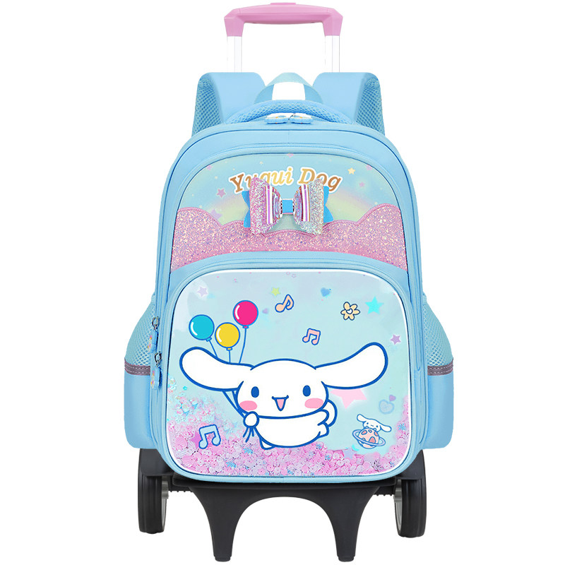 新款玉桂狗拉杆书包小学生大容量减负爬楼梯儿童推拉两用6-12岁包
