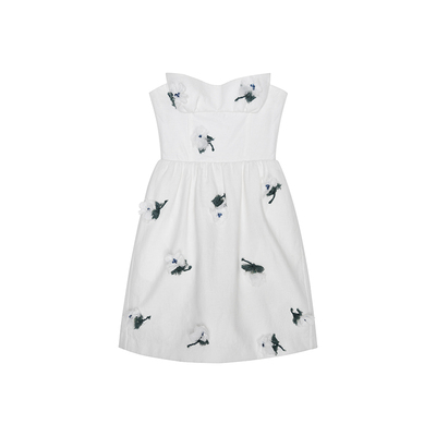 花朵装饰抹胸连衣裙26SS春夏