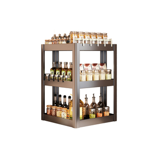 新款转角调料厨房置物架多功能90度台面拐角调味品收纳墙角三角品