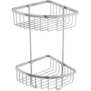 九牧卫生间置物架壁挂收纳架不锈钢三角篮浴室五金挂件双层稳固