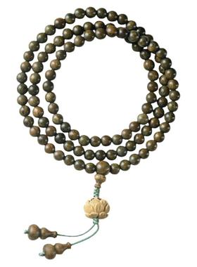 绿檀木手串檀香木佛珠黄杨木多圈