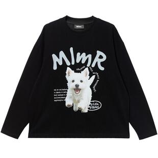 绫致MLMR秋冬新款设计感鬼马童趣风舒适长袖打底衫T恤上衣男女