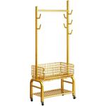 带轮可移动衣帽架卧室落地挂衣架北欧轻奢家用客厅衣服收纳架子