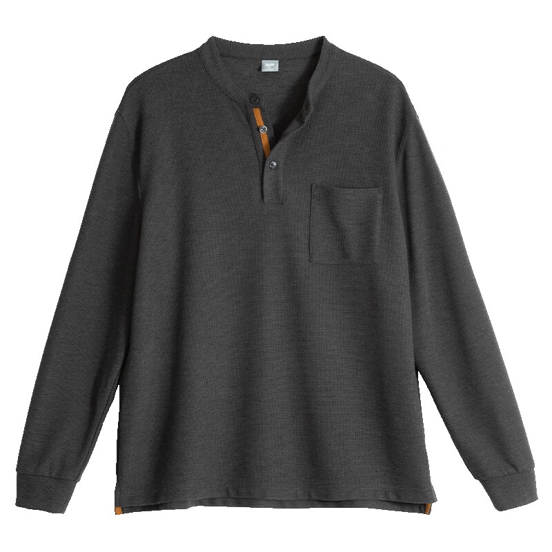 老人衣服男爸爸秋装上衣中年老爸长袖T恤中老年人男装春秋打底衫