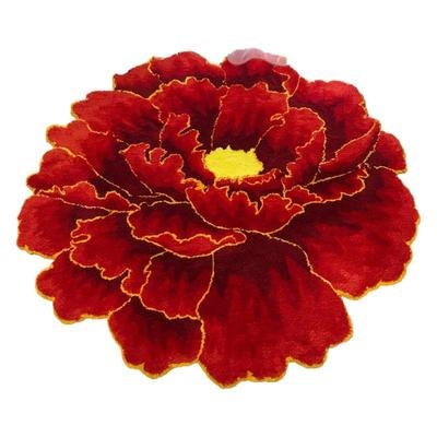 直销中国风家用红牡丹蓝紫色地毯