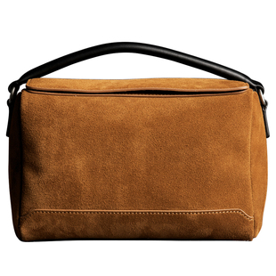 吉卡尼 复古麂皮绒磨砂皮斜挎包男真皮大容量百搭通勤单肩手提包