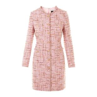 【吉娜同款】LIME莱茵花呢羊毛混纺连衣裙H型宽松小香风25冬新款