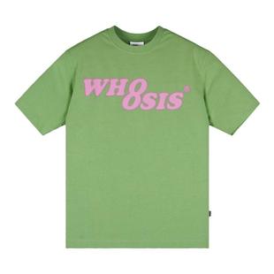 WHOOSIS（不知其名）新幻影logo纯色t恤夏多巴胺薄荷曼波风短袖男