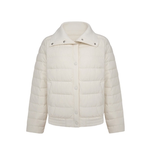 GUESS女士都市时尚百搭鹅绒翻领绗缝羽绒服-YO4W5869