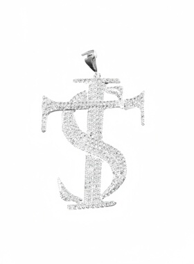 GB帅嘻哈风满钻吊坠STK同款项链