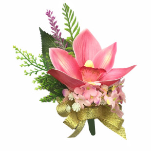 商务公司年会嘉宾胸花3D打印仿真蕙兰新款贵宾襟花开业剪彩粉红色