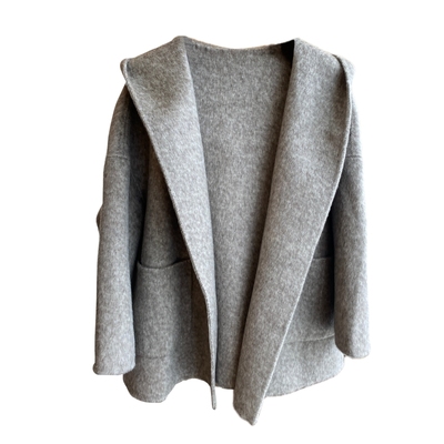 AMR UU◆巨洋气 斗篷双面呢大衣宽松连帽短款外套女2025秋冬新款