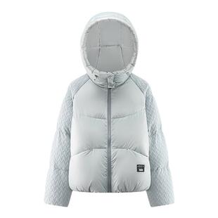 eral  nc短款羽绒服女秋冬2024宽松设计感拼接鸭绒小个子加厚外套