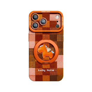 磁吸适用苹果17promax手机壳iPhone17套17pro斜挎air新款可背16腕带支架pro硅胶15女的挂绳14马年独特橙色p外