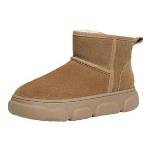 红蜻蜓雪地靴2025冬季新款女鞋厚底加绒保暖棉鞋一脚蹬防滑短靴女