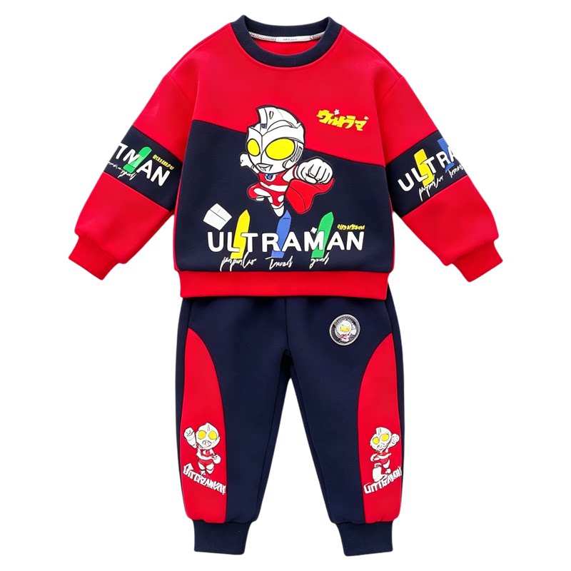 奥特曼衣服男童秋装套装2026新款春秋洋气儿童时髦宝宝卫衣两件套