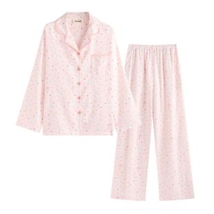 侘町2025新款春秋季家居服星星小白兔长袖长裤女纯棉卡通磨毛睡衣