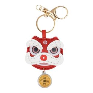 手工编织diy自制材料包醒狮钥匙扣老虎招财吊坠情侣手机挂件开运
