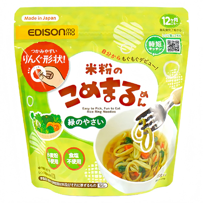 日本EDISONmama宝宝面条无盐蔬菜味圆圈面婴幼儿营养辅食12个月+