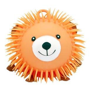 发光刺猬毛毛球解压捏捏玩具儿童硅胶弹力球减压橡胶充气闪光动物