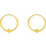 周六福黄金耳饰女计价5G金亮面圆珠圆环耳环耳饰无极金圣诞礼物