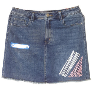 台湾品牌正品高端女装京华采夏季新款牛仔裙刺绣短款裤裙91591B潮